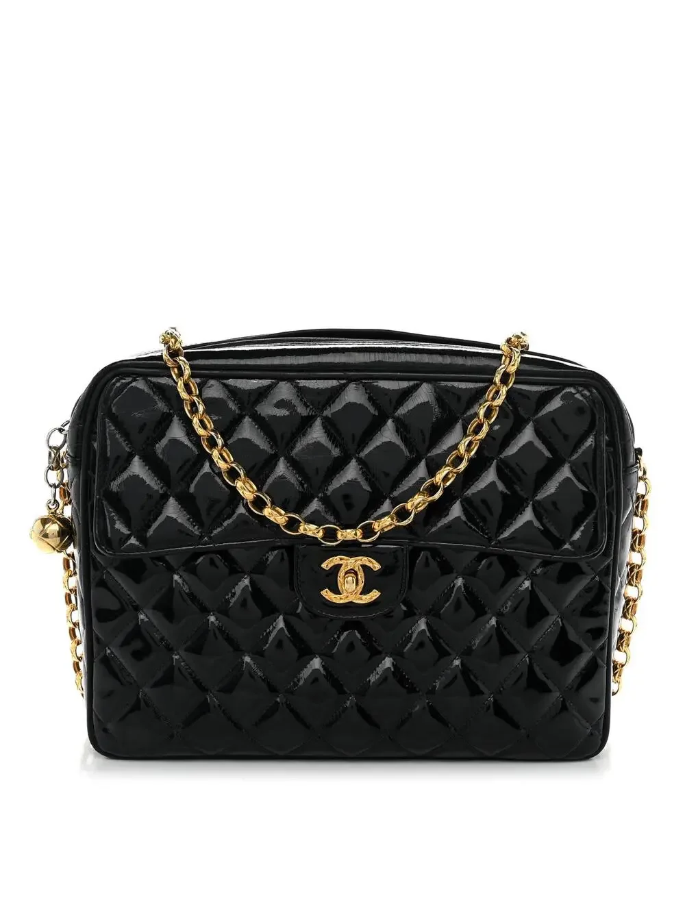 Chanel Patent Quilted Cc Camera Case #333289C14B
